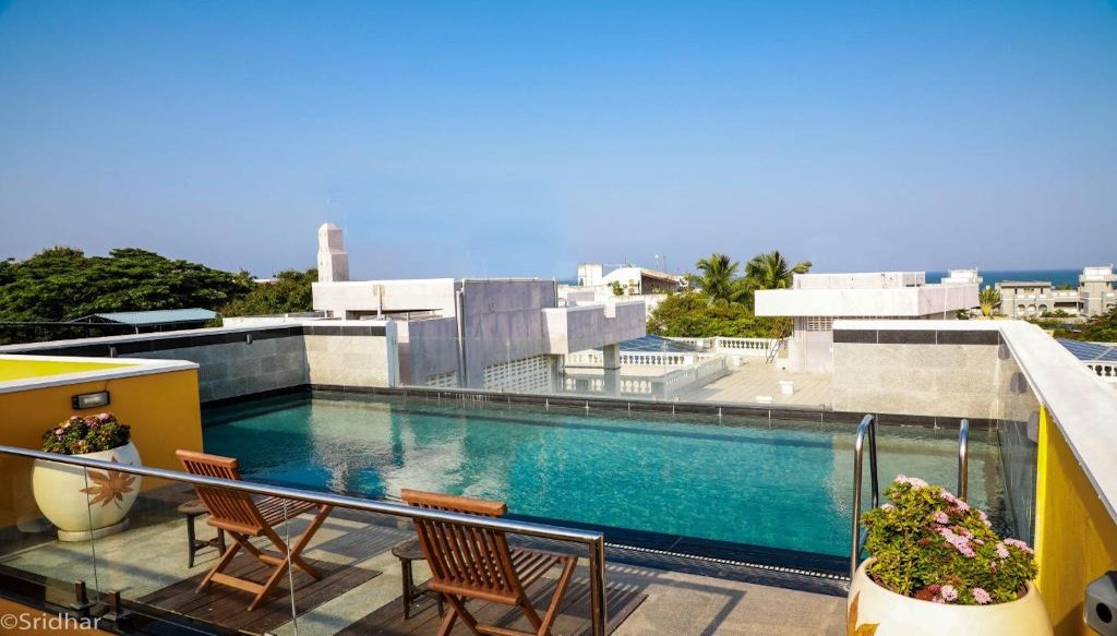 Petit Palais roof top swimming pool Pondicherry