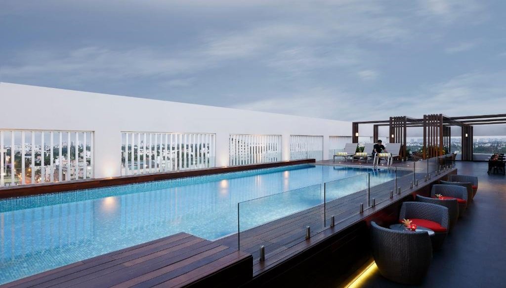 rooftop swimming pool Novotel Chennai Chamiers Road